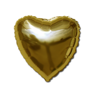 Hjerte folie ballon Guld 18" (u/helium)